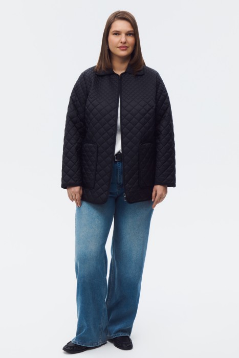 стеганая куртка с поясом из россии вид сбоку