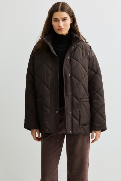 стеганая куртка с поясом 823623003 фотография