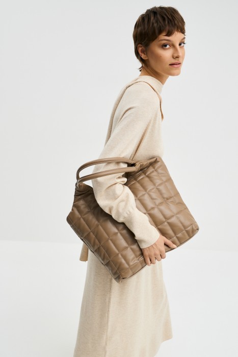 стеганая сумка шоппер из искусственной кожи 788161003 фотография