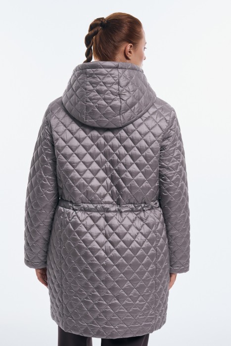 стеганое пальто с капюшоном по цене 3640 руб вид справа