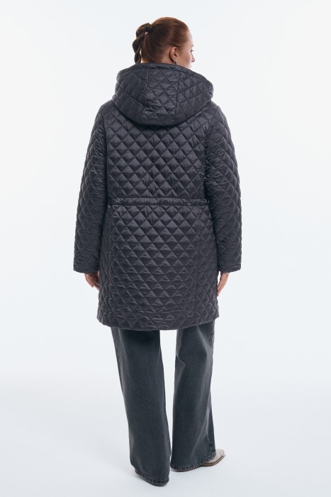 стеганое пальто с капюшоном по цене 3640 руб вид справа