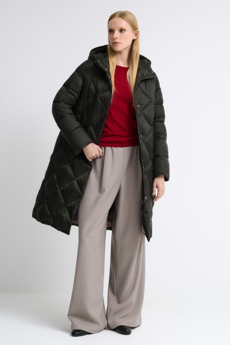 стеганое пальто с капюшоном 726232003 фотография