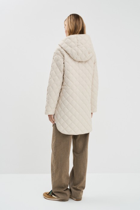 стеганое пальто с капюшоном по цене 5080 руб вид справа