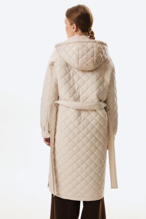 стеганое пальто с капюшоном по цене 5170 руб вид справа