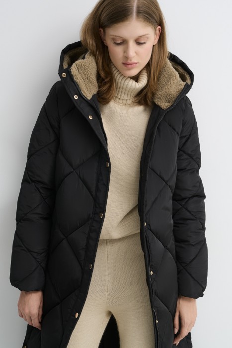 стеганое пальто с капюшоном 724469003 фотография