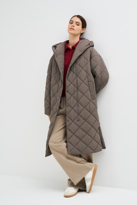 стеганое пальто с капюшоном 775293003 фотография