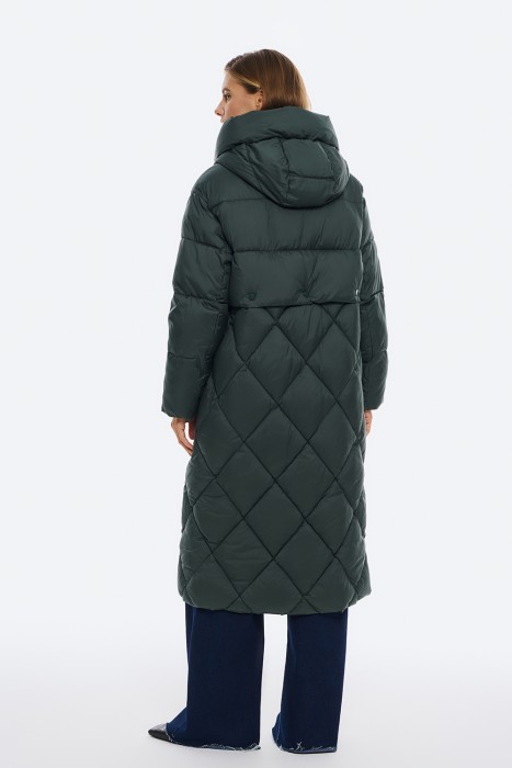 стеганое пальто с капюшоном по цене 5700 руб вид справа