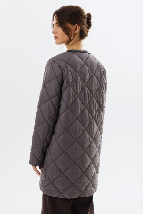 стеганое пальто с отделкой по цене 5170 руб вид справа