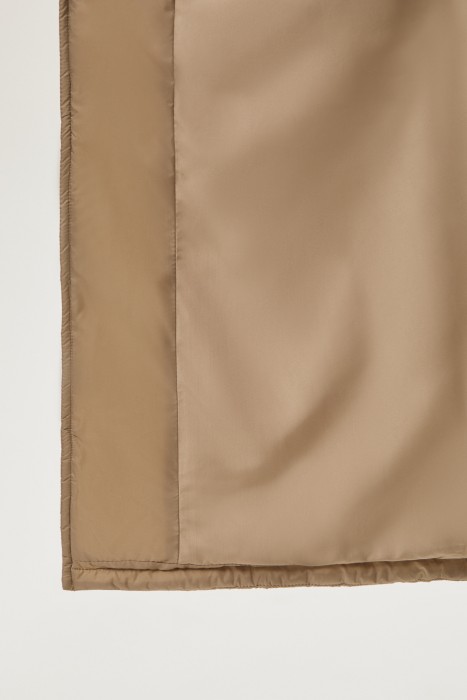 стеганое пальто с поясом из россии вид сбоку