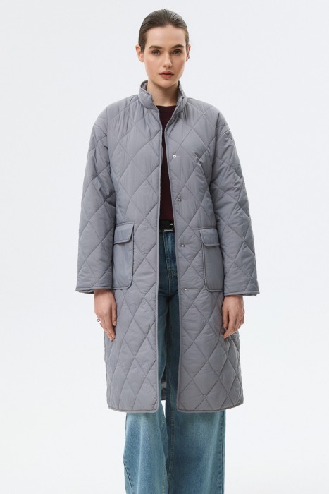 стеганое пальто с поясом по цене 4210 руб вид справа