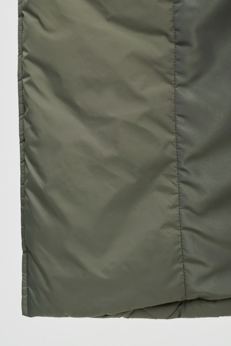 стеганое пальто с поясом из россии вид сбоку