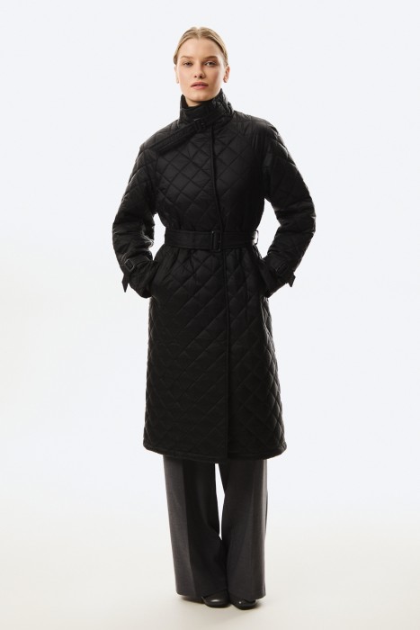 стеганое пальто от бренда снежная королева вид слева