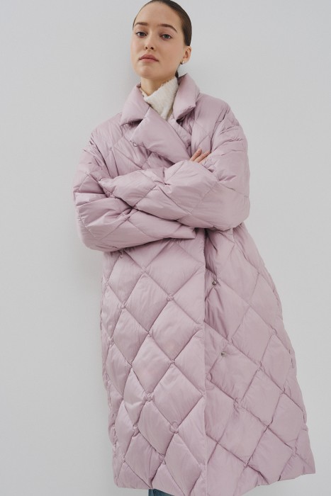 стеганое пальто от бренда снежная королева вид слева