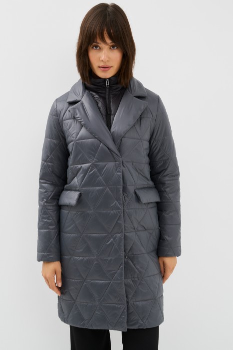 стеганое пальто от бренда снежная королева вид слева