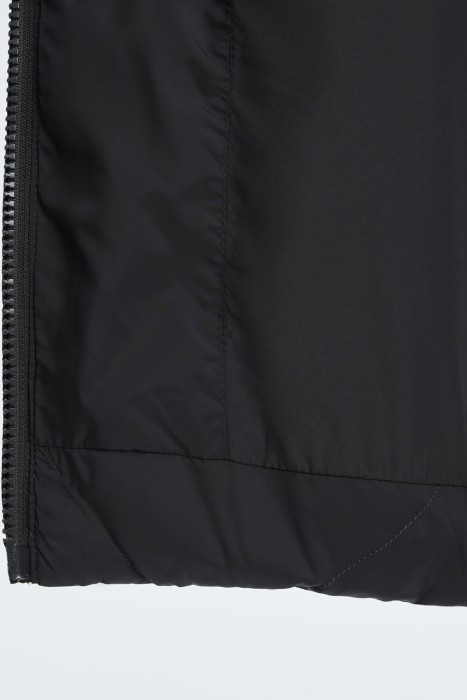 стеганое зимнее пальто с капюшоном из россии вид сбоку