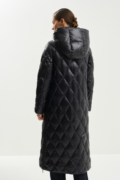 стеганый пуховик с капюшоном по цене 12880 руб вид справа