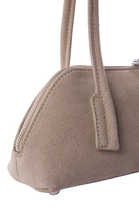 сумка багет из натуральной замши из россии вид сбоку