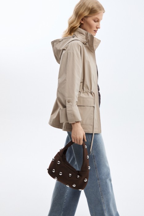 сумка из искусственной замши от бренда снежная королева вид слева