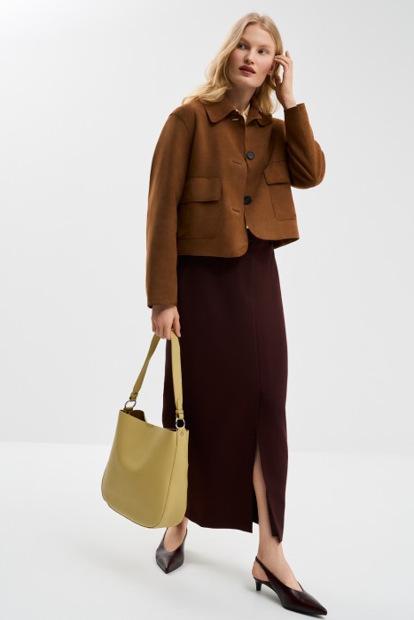 сумка из натуральной кожи от бренда снежная королева вид слева