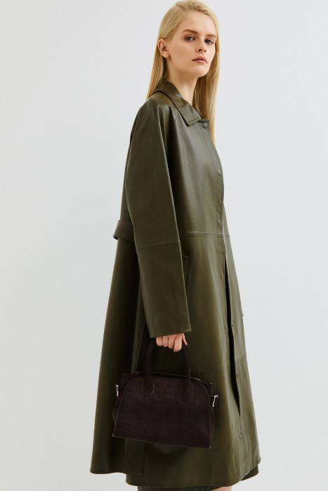 сумка из натуральной замши от бренда снежная королева вид слева