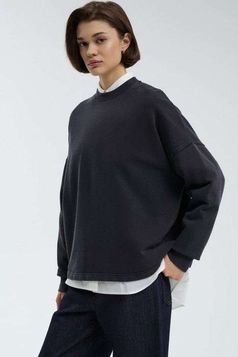 толстовка из хлопка от бренда снежная королева вид слева