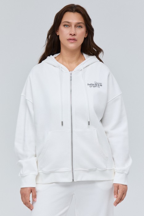 толстовка на молнии от бренда снежная королева вид слева