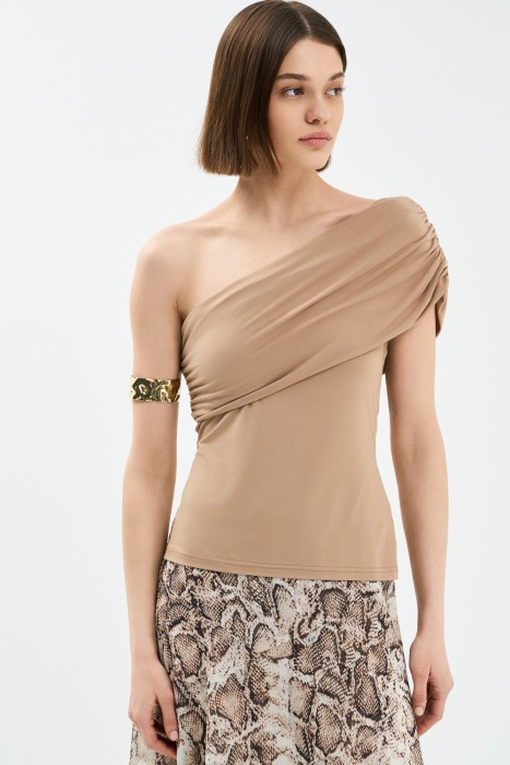 топ на одно плечо от бренда снежная королева вид слева