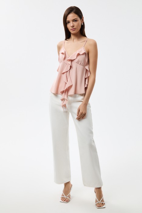 топ с рюшами от бренда снежная королева вид слева