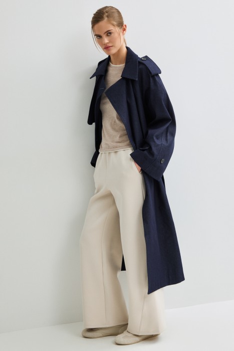 тренч из денима из россии вид сбоку