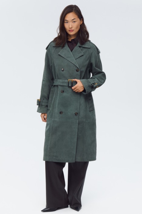 тренч из натуральной кожи из россии вид сбоку