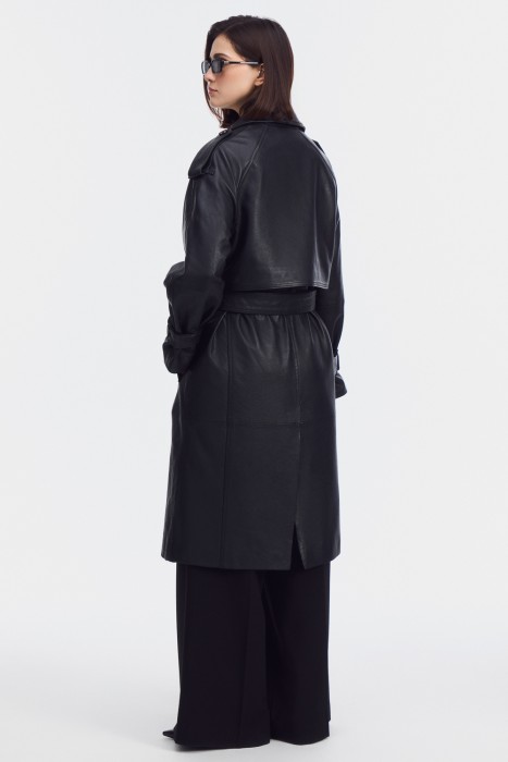 тренч из натуральной кожи по цене 17910 руб вид справа