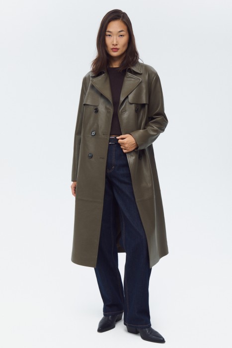 тренч из натуральной кожи 818429003 фотография