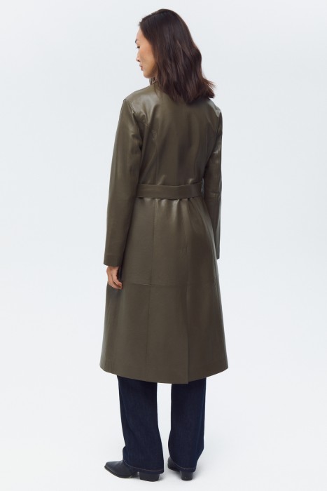 тренч из натуральной кожи по цене 22390 руб вид справа