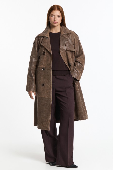 тренч из натуральной кожи 773943003 фотография