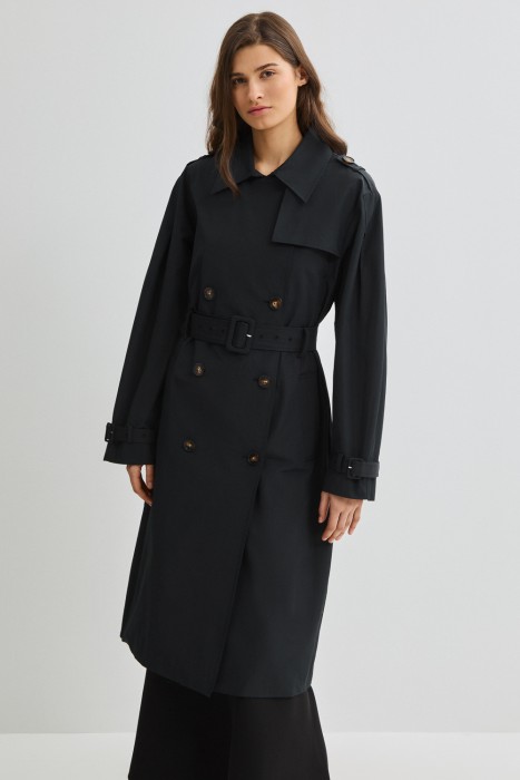 тренч с поясом от бренда снежная королева вид слева