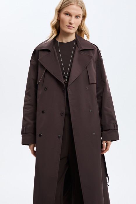 тренч с поясом от бренда снежная королева вид слева