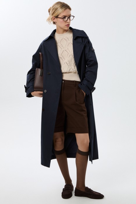 тренч с поясом от бренда снежная королева вид слева