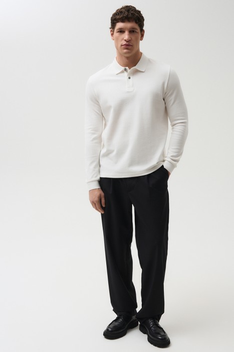 трикотажный джемпер-поло из россии вид сбоку