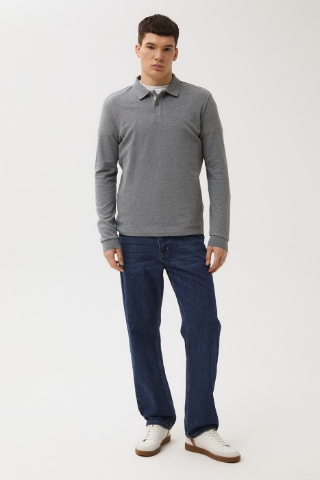 трикотажный джемпер-поло из россии вид сбоку