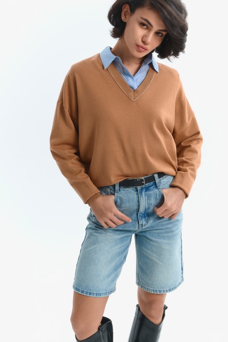 трикотажный джемпер 756386003 фотография