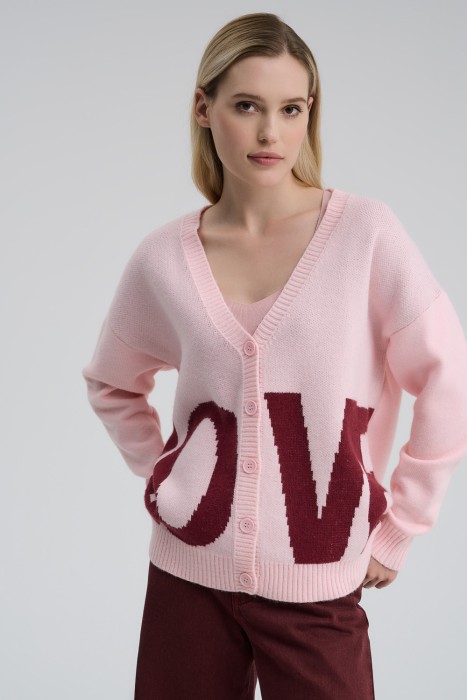 трикотажный кардиган от бренда снежная королева вид слева