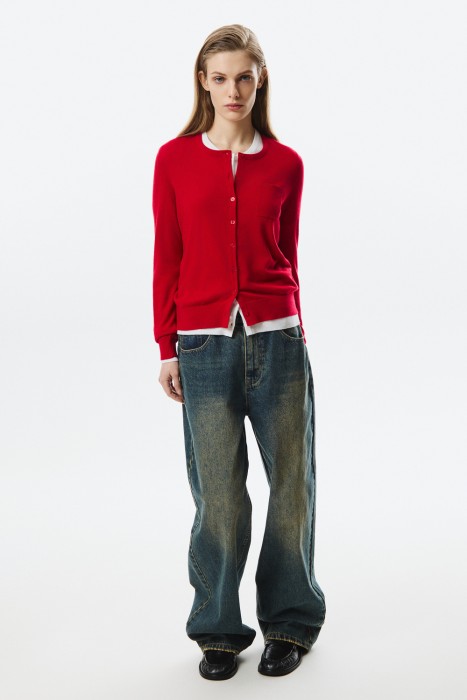 трикотажный кардиган от бренда снежная королева вид слева