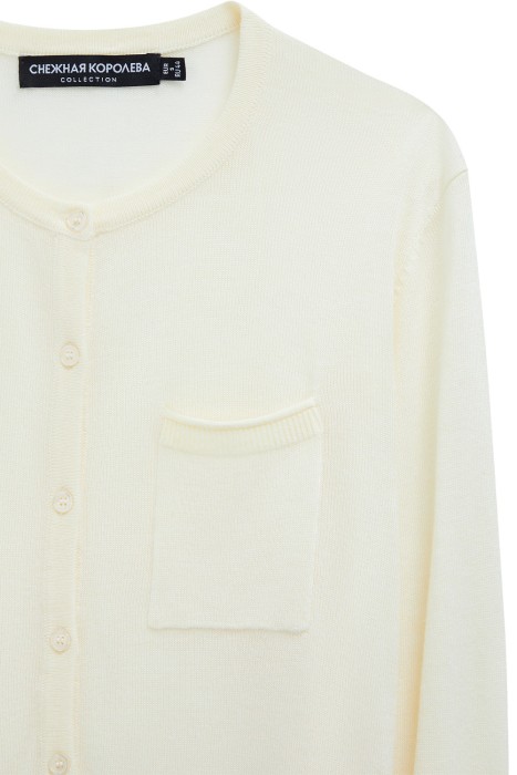 трикотажный кардиган от бренда снежная королева вид слева
