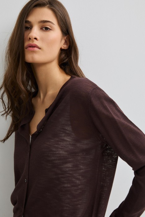 трикотажный кардиган из россии вид сбоку