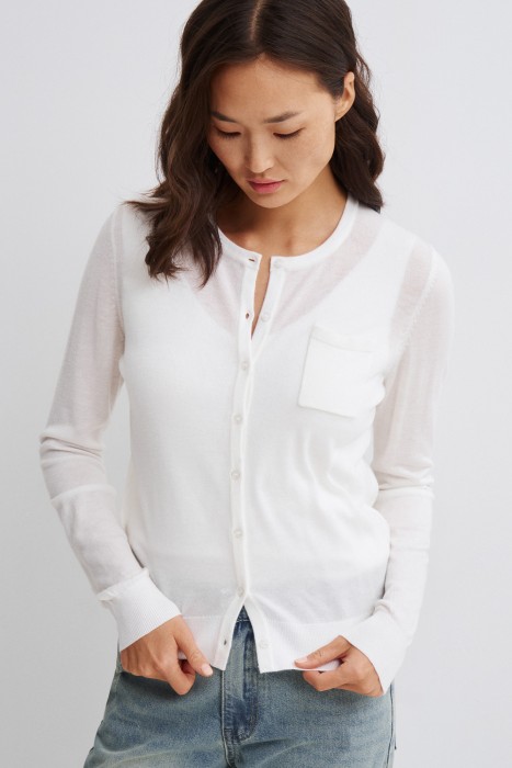 трикотажный кардиган от бренда снежная королева вид слева