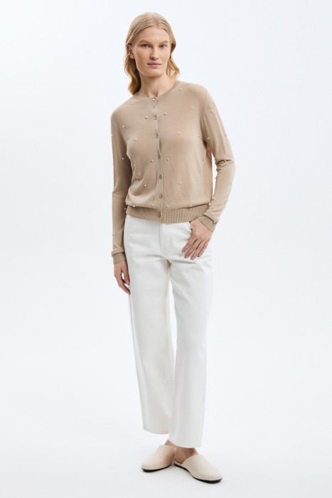 трикотажный кардиган от бренда снежная королева вид слева