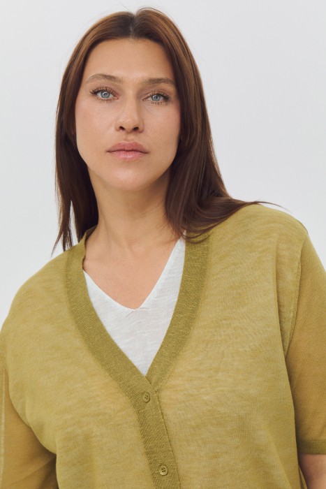 трикотажный кардиган из россии вид сбоку