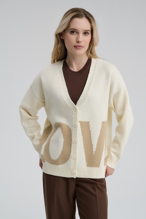 трикотажный кардиган от бренда снежная королева вид слева