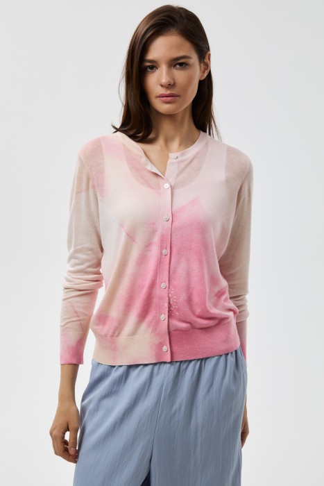 трикотажный кардиган от бренда снежная королева вид слева