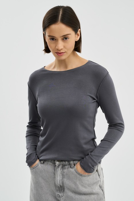 трикотажный лонгслив 795112003 фотография
